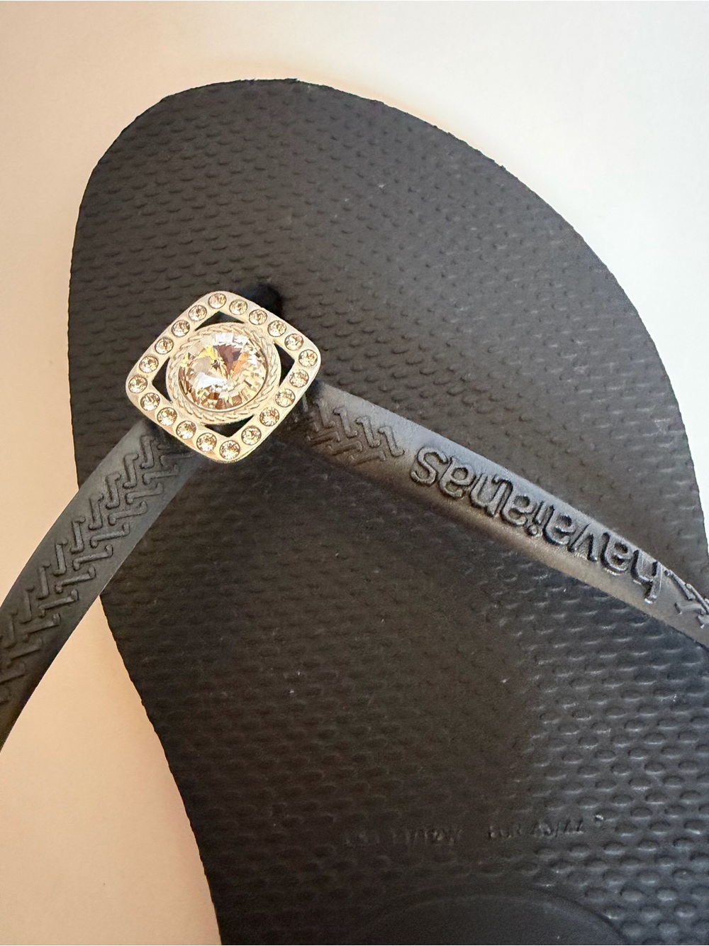 Havaianas Flip Sandals with Silver Crystal Accent - Picture 2 of 4